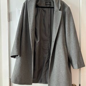 London Fog Gray Wool-Blend Pea Coat